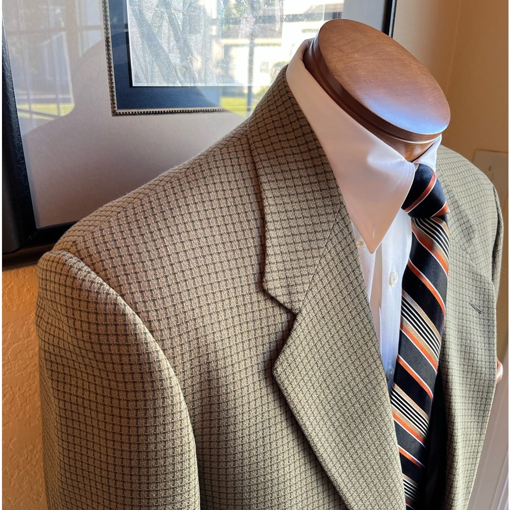 VIVA VINTAGE!  Andrew Fezza Assets All Wool Mini-check Weave Size 41R - Picture 5 of 14